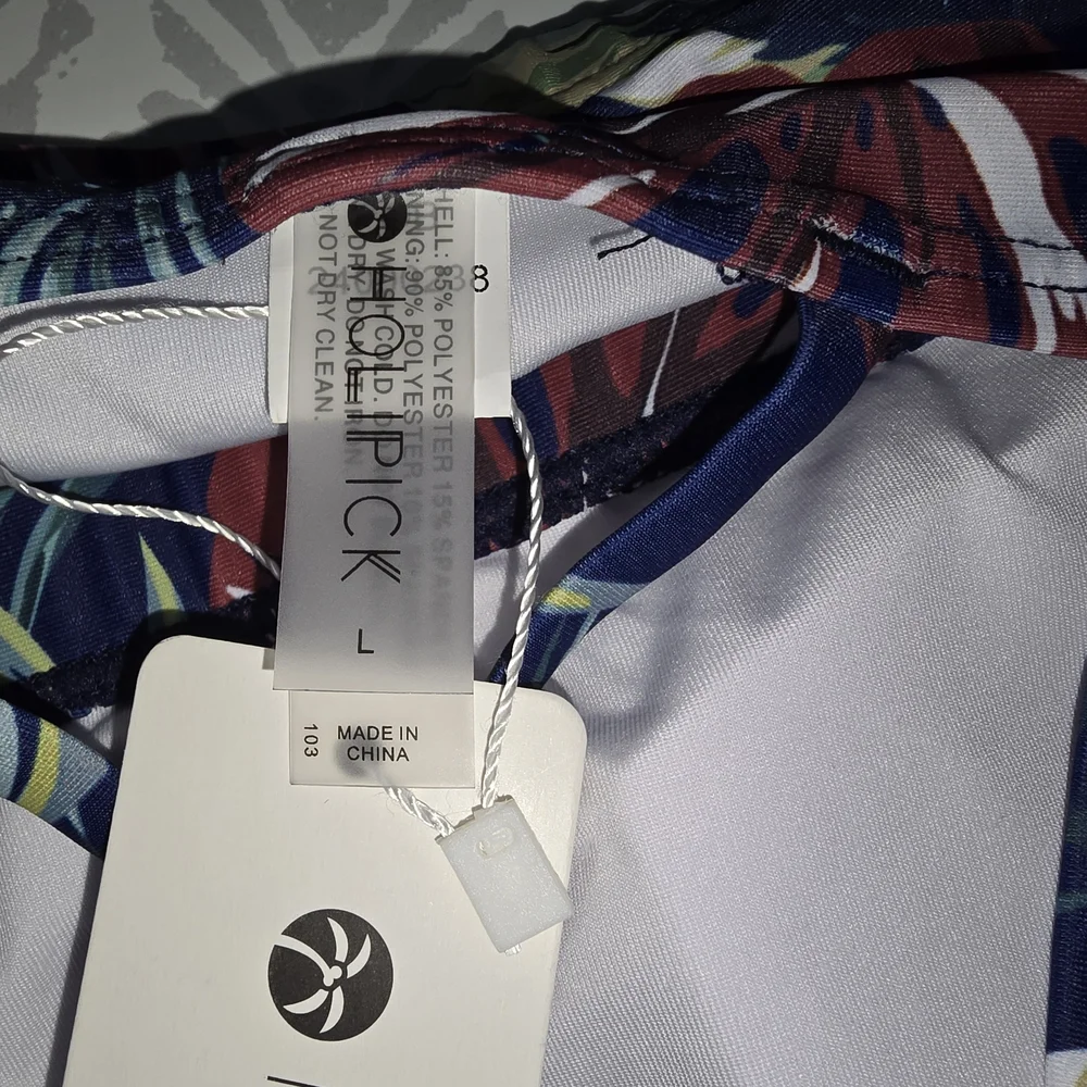 NWT Holipick Tropical Floral Bikini Top – Size L - Picture 7 of 8